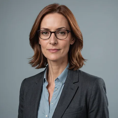 Portrait de Sophie Kerbrat, persona éditorial d'Échelle.com : image générée par IA, ce visage n'est pas celui d'une personne réelle
